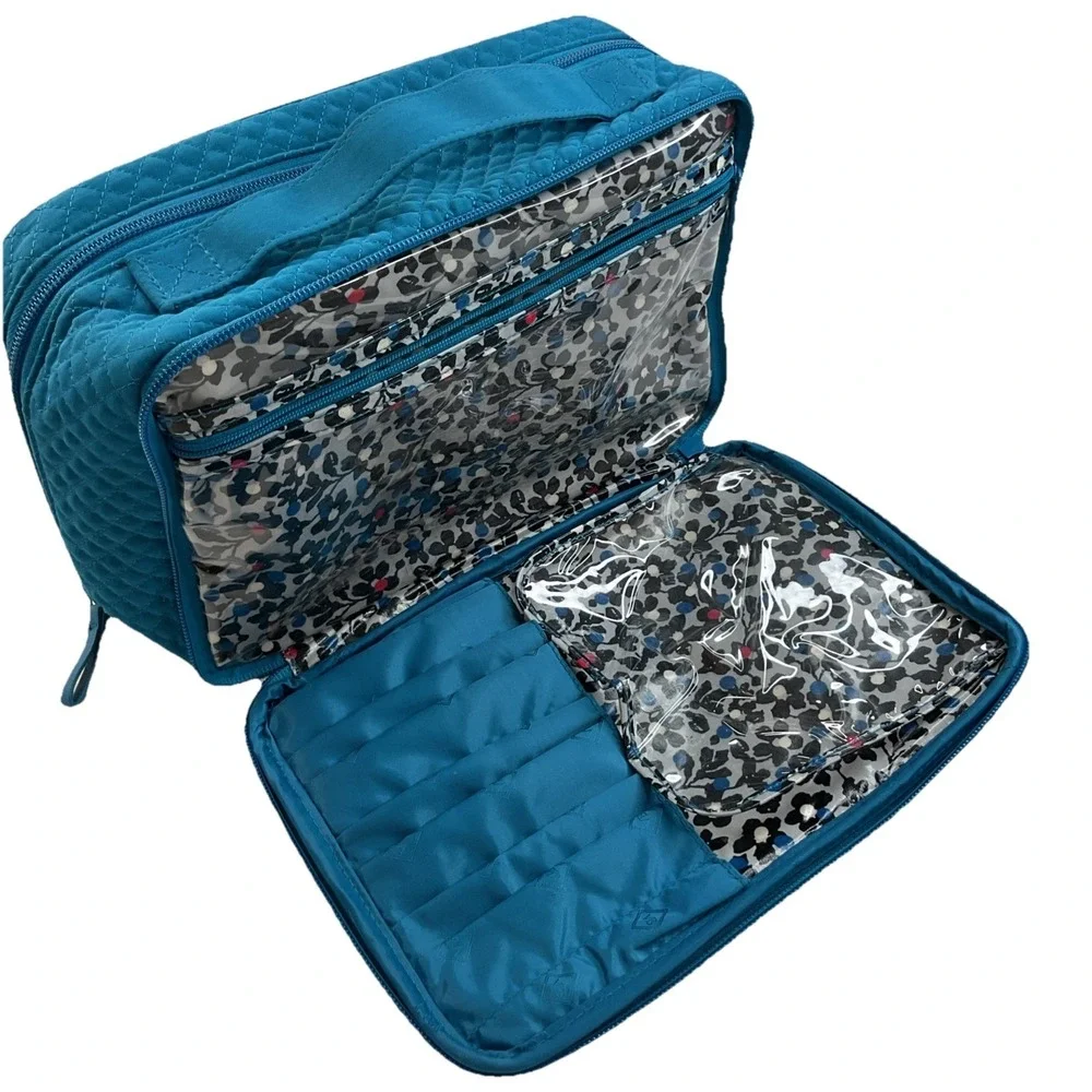 Vera Bradley Iconic Large Blush Brush Case Makeup Bag Travel Pouch